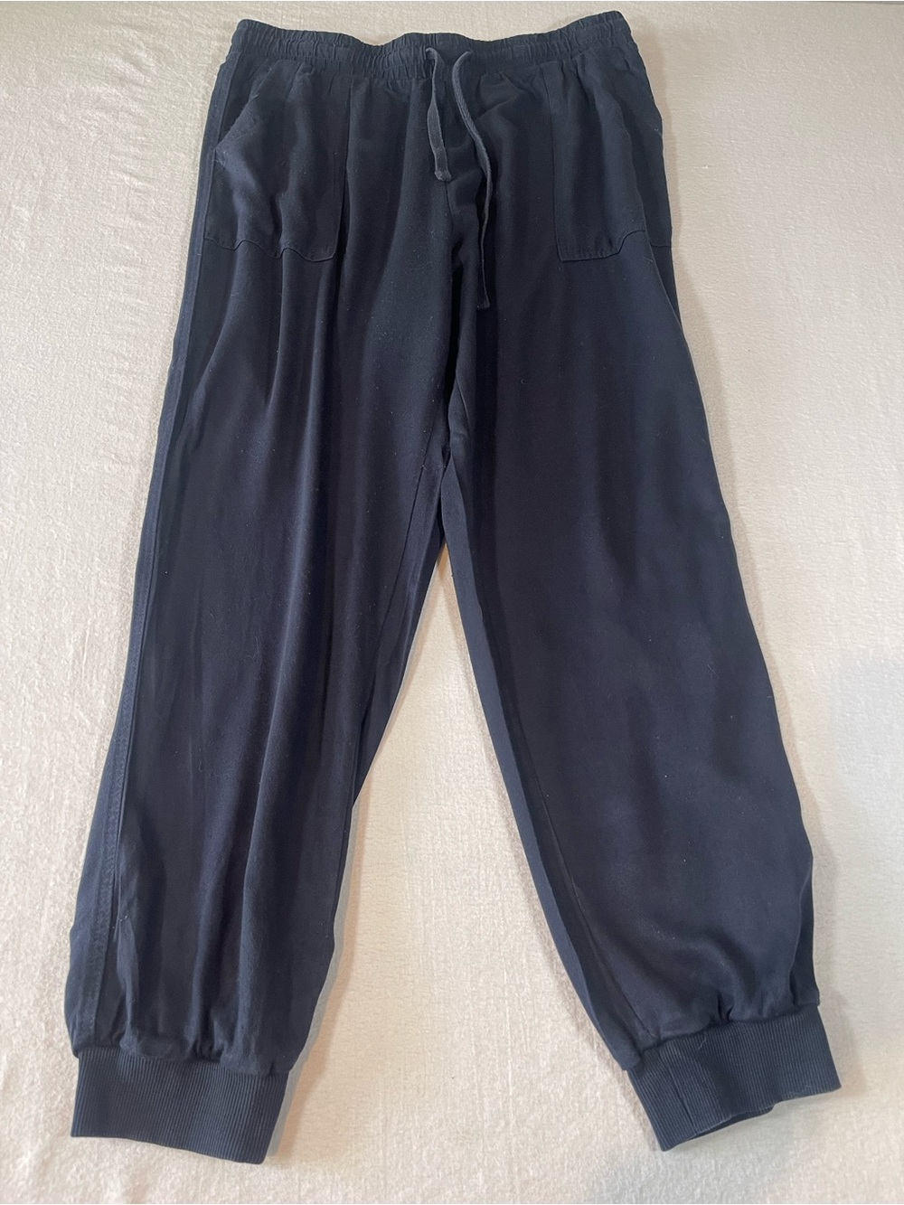 Splendid Women’s Navy Blue Knit Drawstring Elastic-Waist Jogger Style Pants